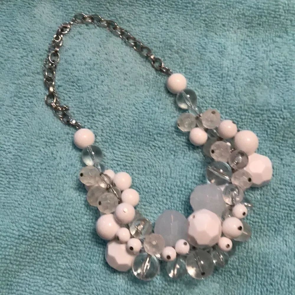 White Statement Necklace!!